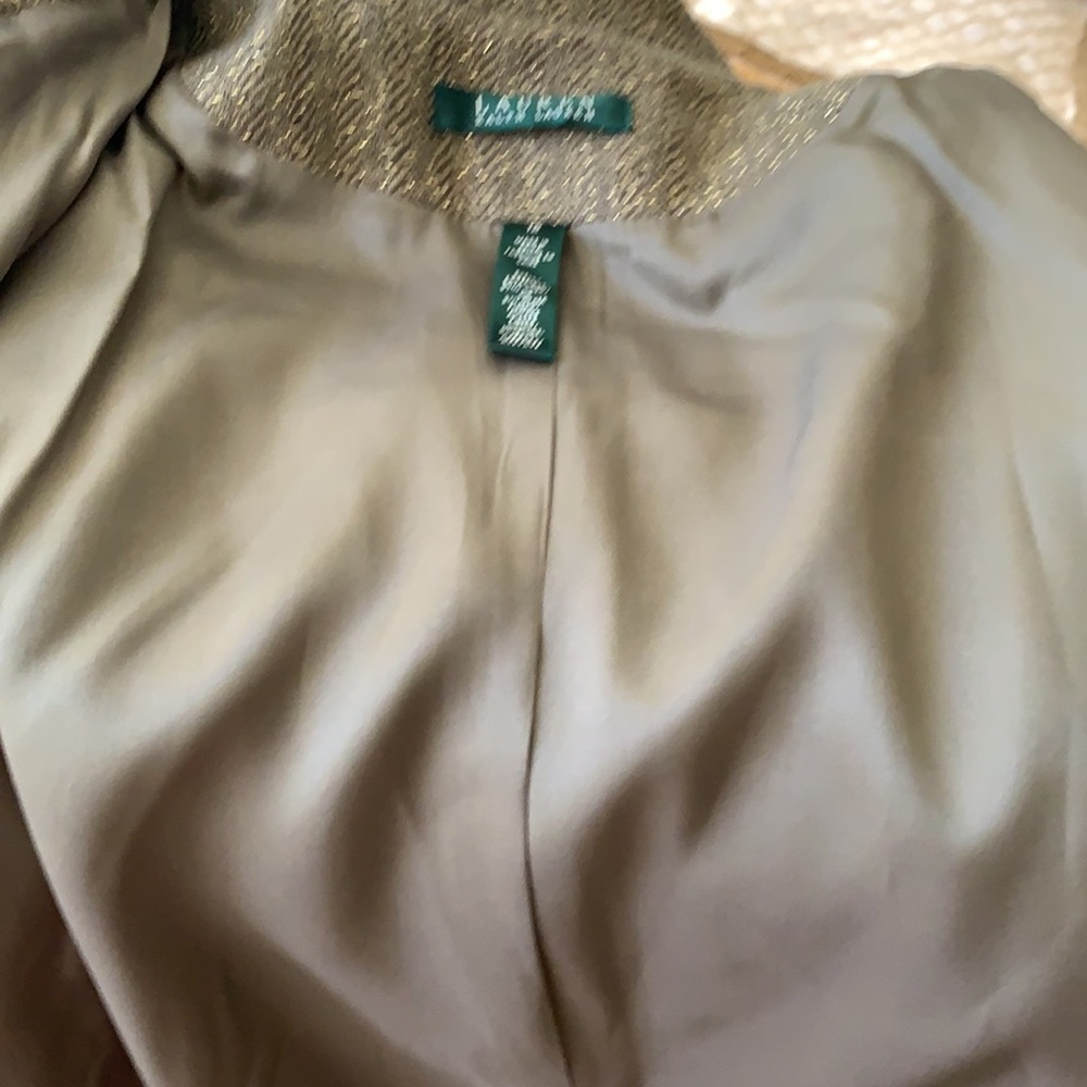RALPH LAUREN GORGEOUS LINEN & GOLD METALLIC WOVEN JACKET..PERFECT & MINT - Picture 10 of 10